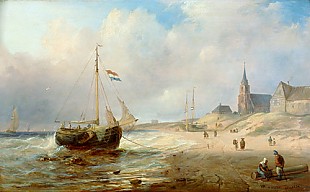 Wilhelm Krause - Fisher boats at the coast