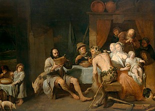 David Ryckaert d.J. - Le Satyre et les Paysans. The Satyr at the farmer.