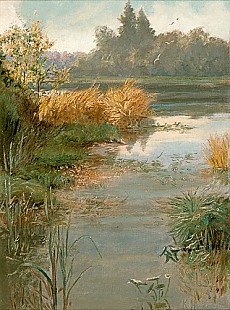 Karl Hagemeister - Quiet place at a lake