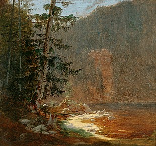 Carl Spitzweg - Rocky gorge at a river near Lengries