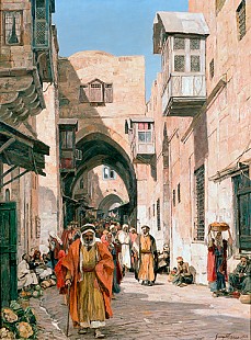 Georg Macco - Business street in an oriental city