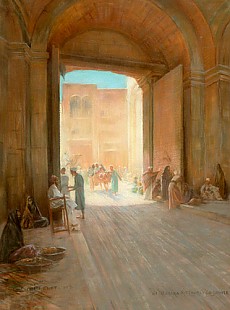 Georges C. Michelet - Scene on a market in El Baoiba Methuali
