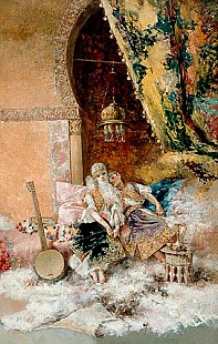 Juan Pablo Salinas - Palastscene with harem girls