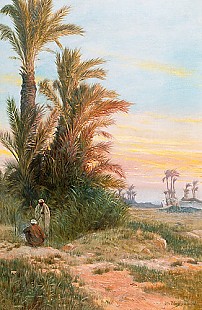 Otto Pilny - Beduins Camp at evening