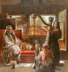 Gyula Tornai - Music playing odalisks
