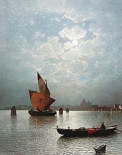 Sophus Jacobsen - Venice at night