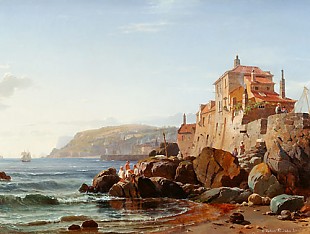 Carl Frederik Sörensen - Harbour of fishermen near Hastings