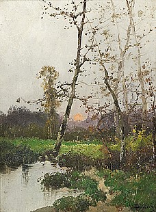 Eugen Galien-Laloue - River landscape in north-france
