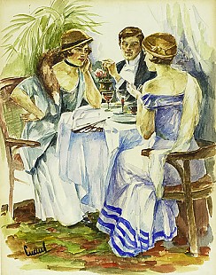 Edward Cucuel - Society at a table