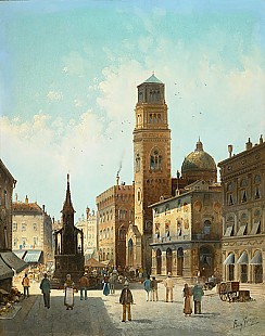August von Siegen - Summer market day in Padua