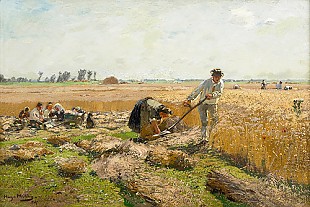 Hugo Mühlig - Grain harvest at the Lower Rhine