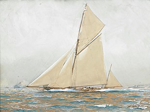 Willy Stöwer - S. M. Yacht Meteor iin race