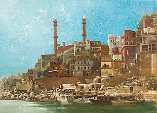 John Gleich - Indian town at a river