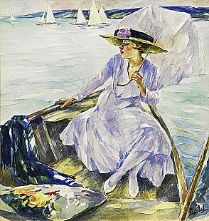 Edward Cucuel - Lady in a boat