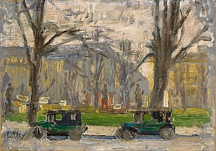 Lesser Ury - Street in Berlin in autumn