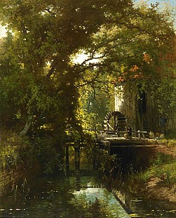 Johannes Warnadus Bilders - Water mill at a creek
