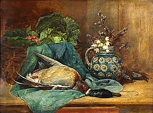Ludwig Eibl - Hunting still life with mallard duck