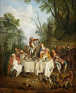 Französischer Meister - Bariqoue festive party in the palace grounds