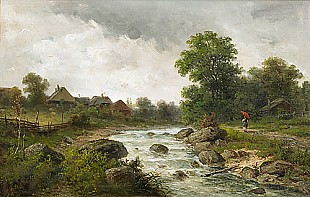 Julius Rose - Brook landscape in Ybbstal