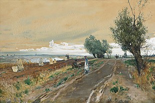 Walter Moras - Potato harvest at dusk