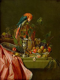 Peter Jacob Horemans - Still life with parrot
