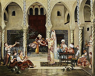 KPM-Berlin, C. Hango Porzellangemälde - Harem scene
