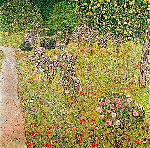 Gustav Klimt - Orchard with Roses