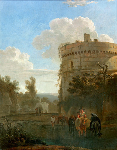 Jan Asselyn - Italian landscape with ruins
