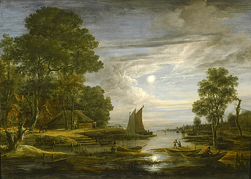 Aert van der Neer - Landscape in moon