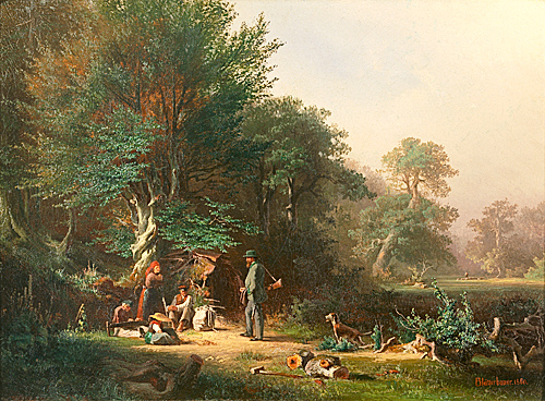 Theodor Blätterbauer - Meeting at edge of a wood