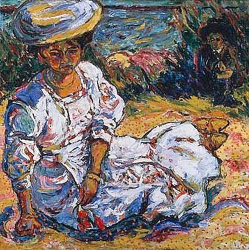 Ernst Ludwig Kirchner - Painting of a woman wearing a white dress