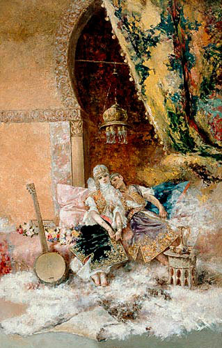 Juan Pablo Salinas - Palastscene with harem girls