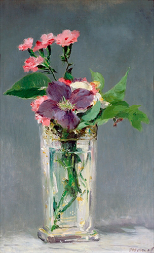 Edouard Manet - Pinks and Clematis in a Crystal Vase