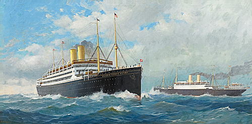 Fred Pansing - Portraits of the oceansteamer "Kaiserin Auguste Victoria " and "Cleveland"