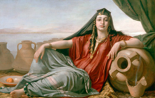 Karl Wilhelm Gentz - Resting woman at the watersides of the Nile