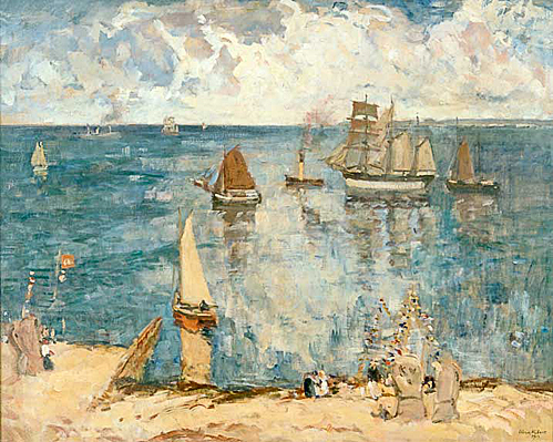 Ulrich Hübner - Scene at the beach