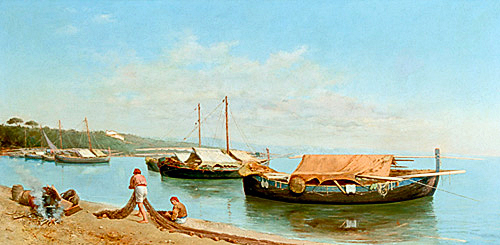 E. Fornari - Scene at the sea in the evening