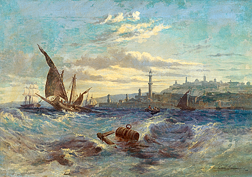 Carl Saltzmann - Ships at the turkish coast
