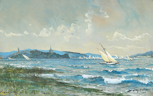 Willy Stöwer - Springtime at Havel river - lake Wannsee