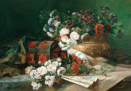 Eugéne Henri Cauchois - Still life with pomp