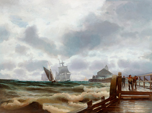 Wilhelm A. Pero - Stormy sky over the mole