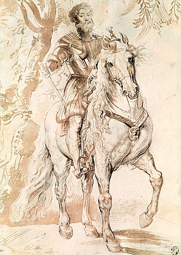 Peter Paul Rubens - Study for an equestrian portrait of the Duke of Lerma