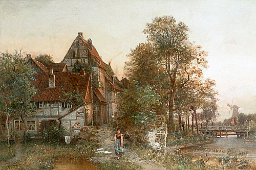 Paul Koken - Summer evening at a village