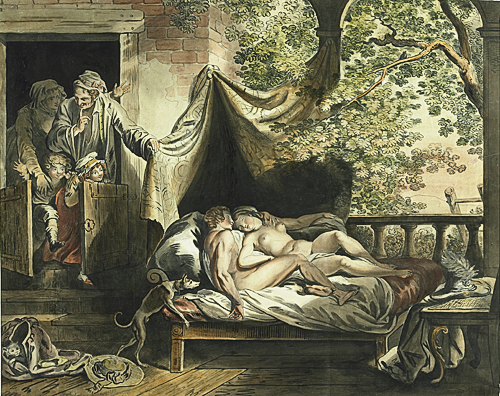 Johann Heinrich Ramberg - Surprised lovers