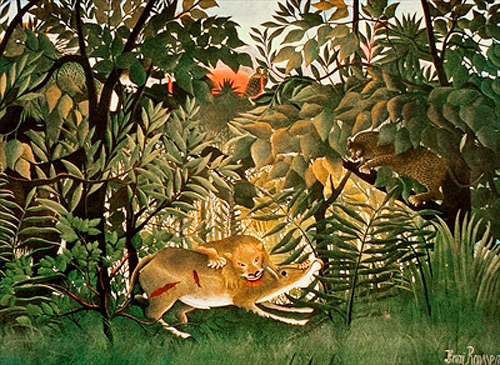 Henri Rousseau - The hungry lion