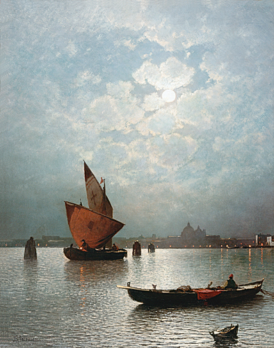 Sophus Jacobsen - Venice at night