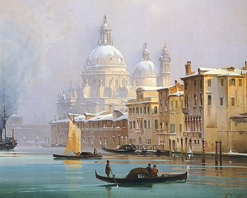 Ippolito Caffi - Venice Covered in Snow