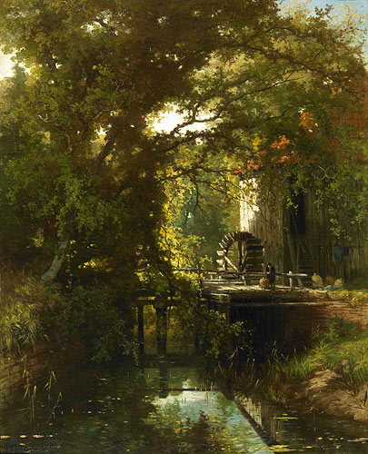 Johannes Warnadus Bilders - Water mill at a creek