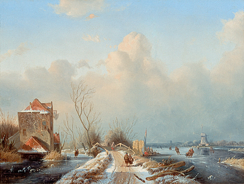 Andreas Schelfhout - Winterplaesure