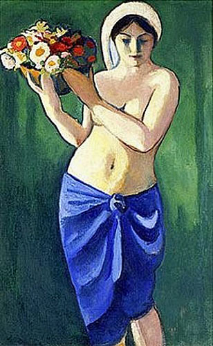 August Macke - Woman carrying a jardinière
